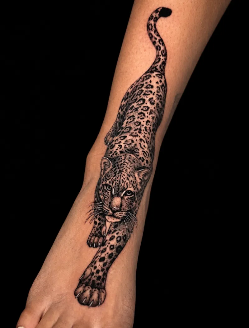 Tigre tattoo en el pie