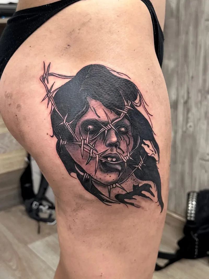 Tattoo zombie woman